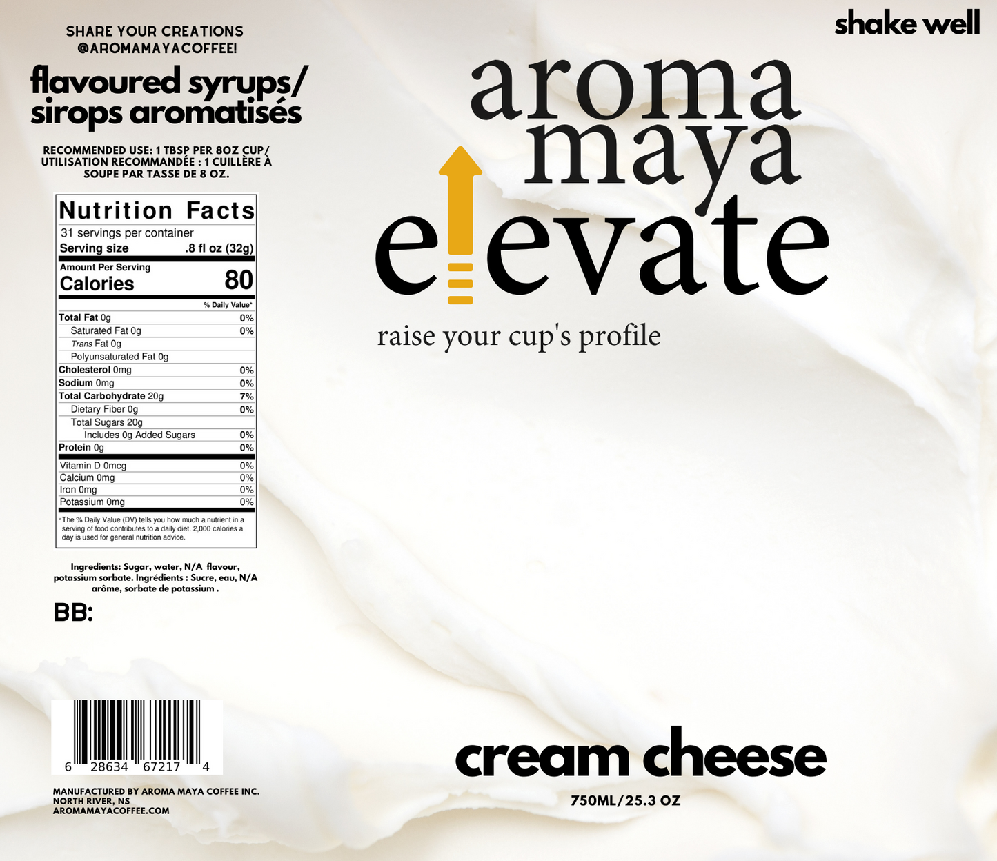 Cream Cheese 750ml Syrup
