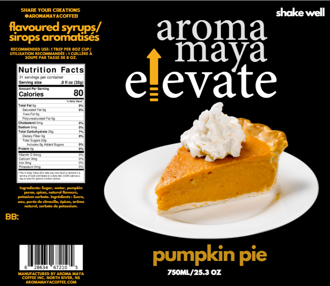 Pumpkin Pie 750ml Syrup