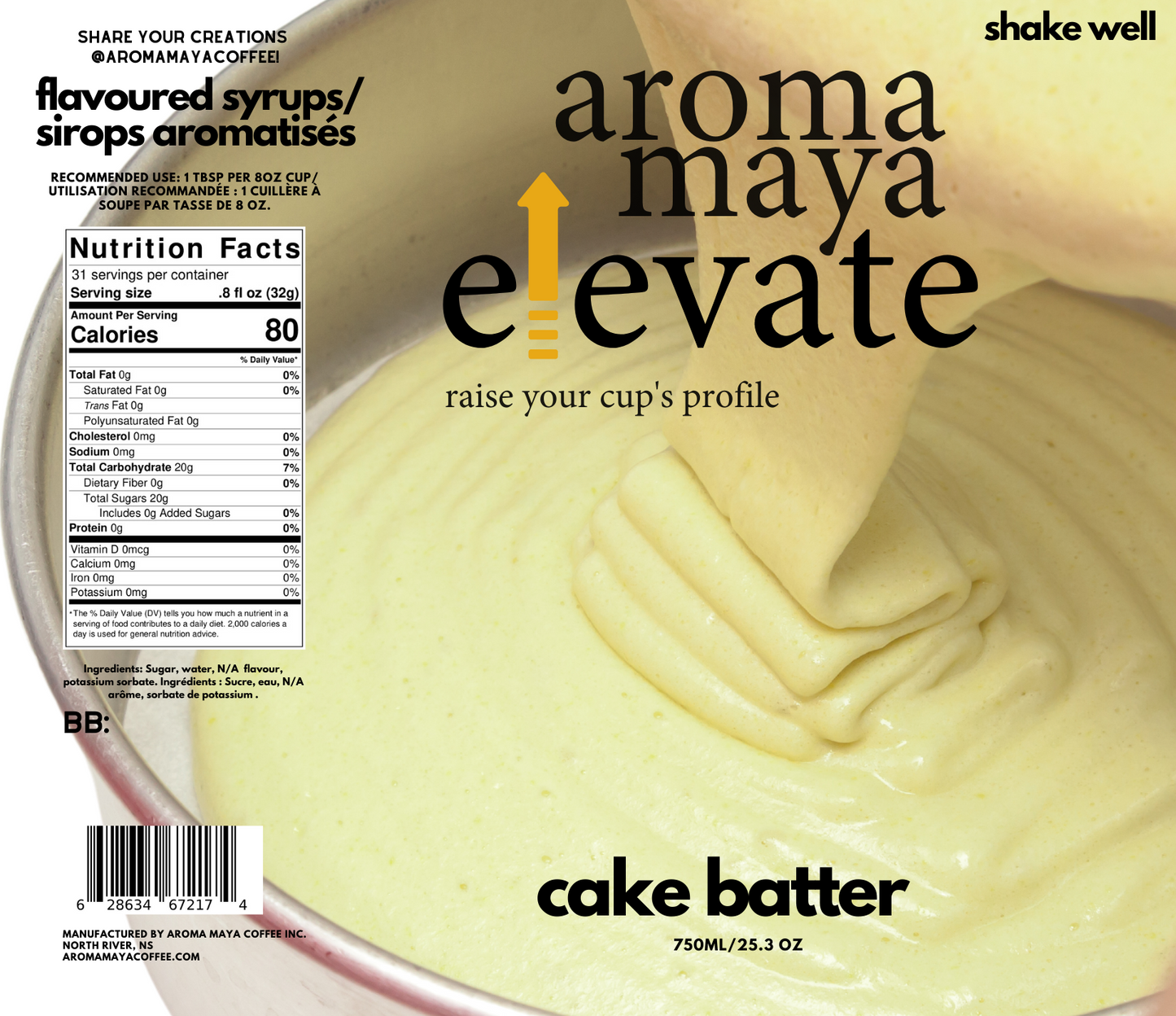 Cake Batter 750ml Syrup