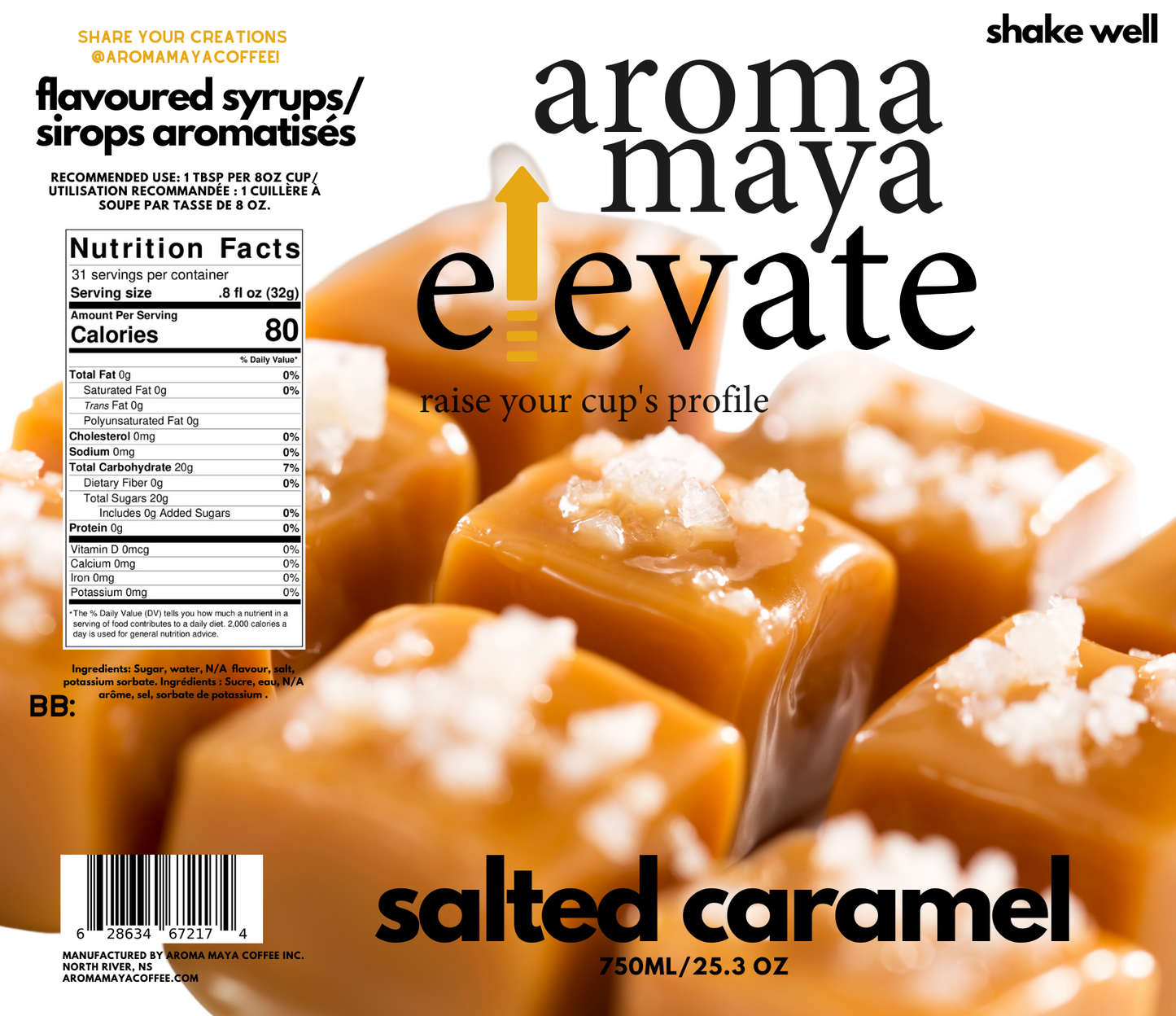 Salted Caramel 750ml Syrup